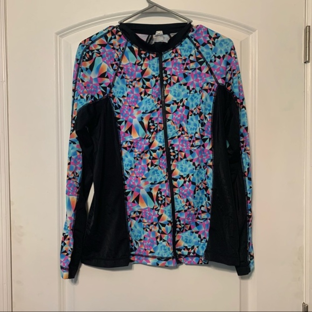 Relativity Athletic Patterned Zip Up Jacket - image 8